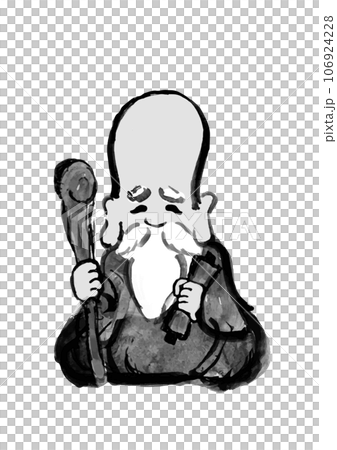 七福神の福禄寿の手描き和風イラスト 106924228