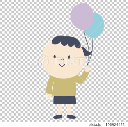 風船を持った女の子のイラスト 106924453
