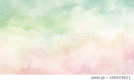 水彩画風背景用素材:優しく淡いピンクとグリーン 水彩画風背景用素材:優しく淡いピンクとグリーン 106924621