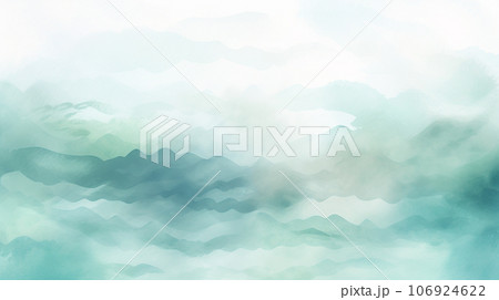 水彩画風背景用素材:優しく淡い緑と白 水彩画風背景用素材:優しく淡い緑と白 106924622