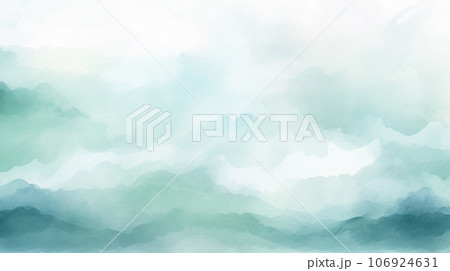 水彩画風背景用素材:優しく淡い緑と白 水彩画風背景用素材:優しく淡い緑と白 106924631