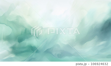 水彩画風背景用素材:優しく淡い緑と白 水彩画風背景用素材:優しく淡い緑と白 106924632