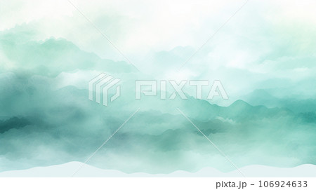 水彩画風背景用素材:優しく淡い緑と白 水彩画風背景用素材:優しく淡い緑と白 106924633