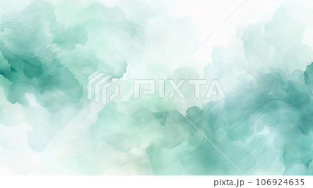 水彩画風背景用素材：優しく淡い緑と白 106924635