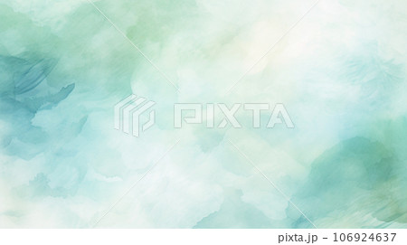 水彩画風背景用素材：優しく淡い緑と白 106924637