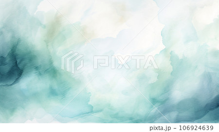 水彩画風背景用素材:優しく淡い緑と白 水彩画風背景用素材:優しく淡い緑と白 106924639