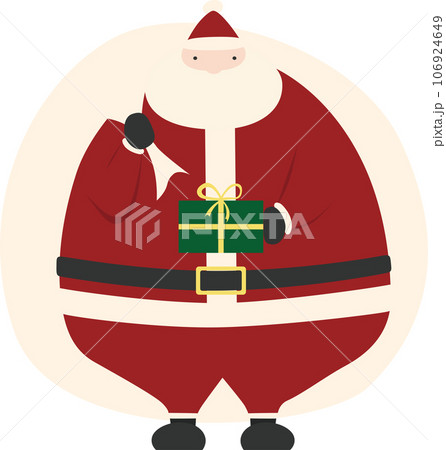 Fat Santa Claus with lots of presents - Stock Illustration