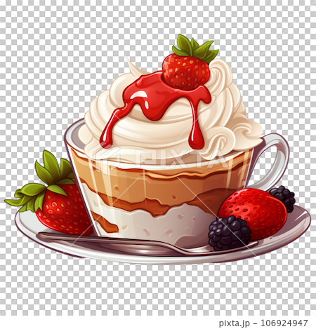 food, cream, sweet, dessert, ice, cone, summer, chocolate, tasty, set, vanilla, waffle, cartoon, isolated, illustration, strawberry, milk, design, background, candy, frozen, fruit, snack, delicious, 106924947