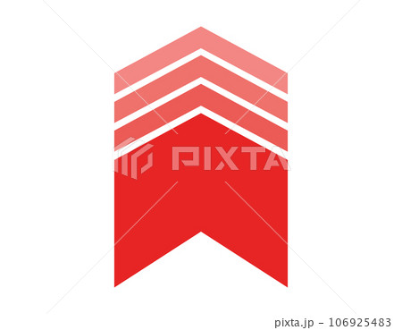 上向きの矢印のアイコン ビジネスイラスト 106925483