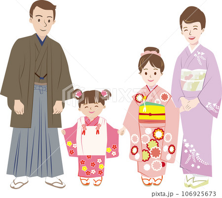 七五三の家族-08 和装の家族 106925673