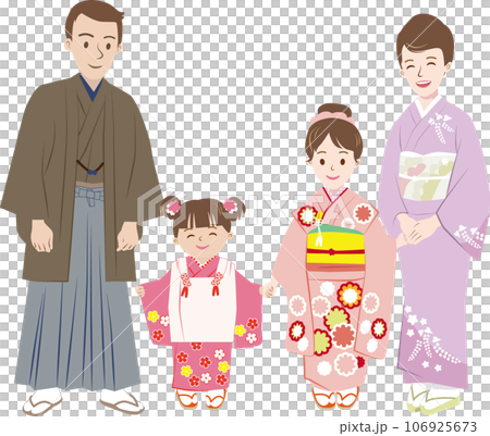 七五三の家族-08 和装の家族 106925673
