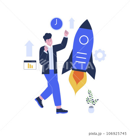 Vector of boosting productivity illustration. self productivity, self development soft skills. Flat design illustration 106925745