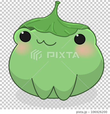Cute cartoon green frog smile 106926200