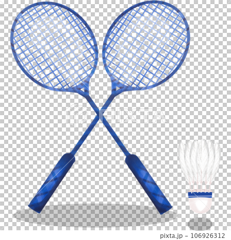 Badminton rackets and shuttlecock  106926312