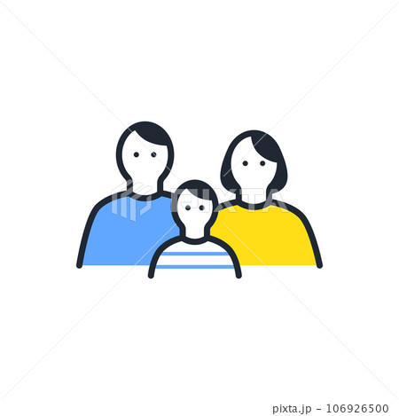 3人家族のシンプルなベクターアイコンイラスト素材 3人家族のシンプルなベクターアイコンイラスト素材 106926500