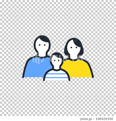 3人家族のシンプルなベクターアイコンイラスト素材 3人家族のシンプルなベクターアイコンイラスト素材 106926500