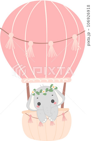 Baby shower elephant, cute innocence baby animal cartoon hand drawing 106926918