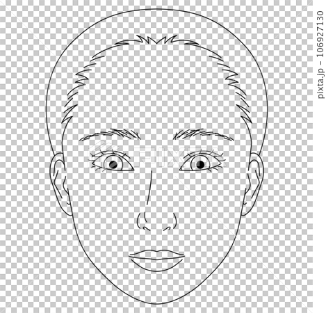 Face: Upper Sanpaku eyes, black and white Face: Upper Sanpaku eyes, black and white 106927130