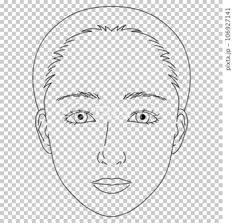 臉，下垂的眼睛，黑白 106927141