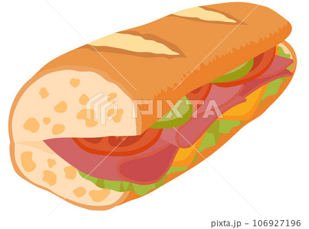 バゲットにビーフのパストラミを挟んだサンドイッチ 106927196