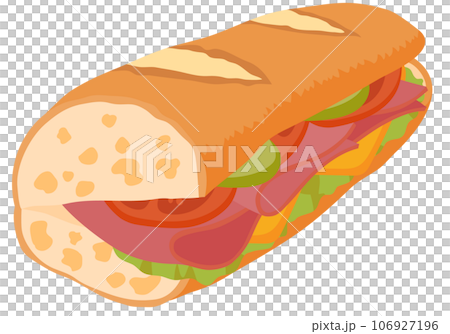 バゲットにビーフのパストラミを挟んだサンドイッチ 106927196