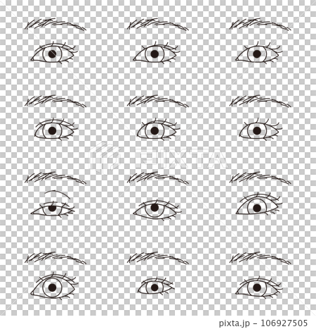 Various eyes double and single size set black and white Various eyes double and single size set black and white 106927505