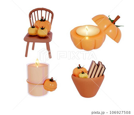 Autumn decoration collection vector 3d Autumn decoration collection vector 3d 106927508