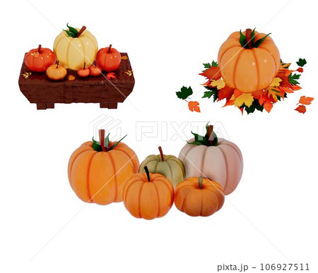 Autumn decoration collection vector 3d 106927511