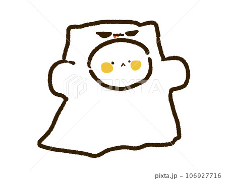ハロウィンの仮装をしたねこのかわいいイラスト 106927716