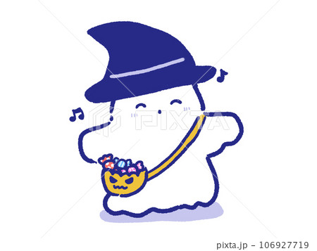 ハロウィンの仮装をしたおばけのイラスト 106927719