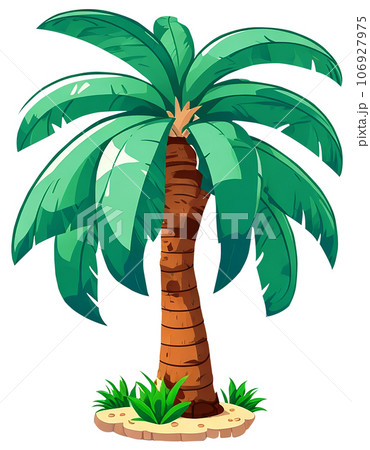 illustration of a tropical palm trees illustration of a tropical palm trees 106927975