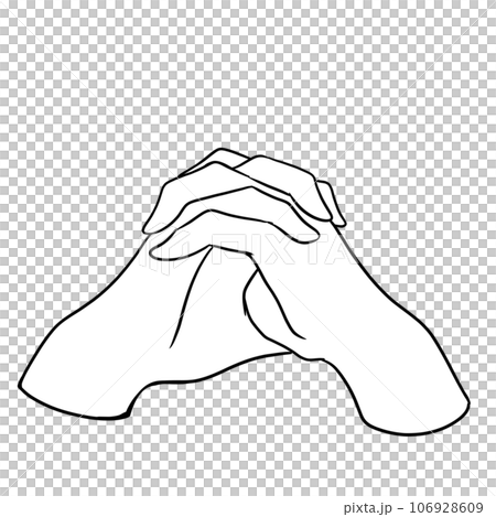 お願い　指組みの手 106928609
