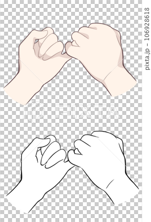 Finger cut hand illustration color monochrome set 106928618