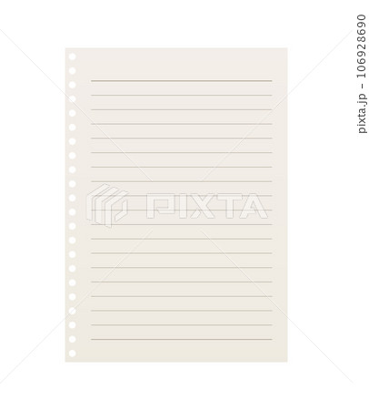 穴あきノート用紙のイラスト 106928690