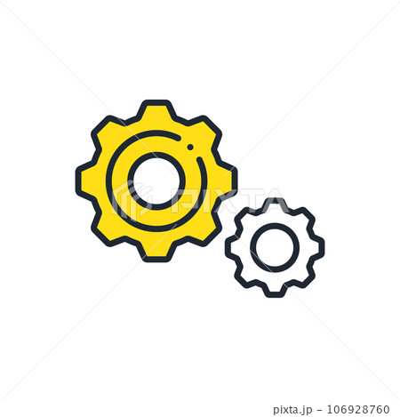 歯車のシンプルなベクターアイコンイラスト素材 106928760