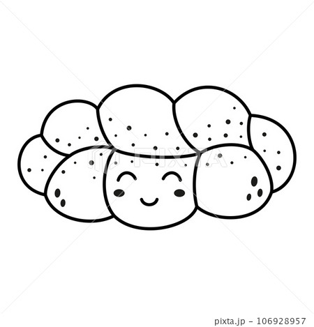 black and white braided loaf isolated on white 106928957