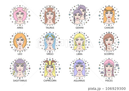 Collection of zodiac signs Collection of zodiac signs 106929300
