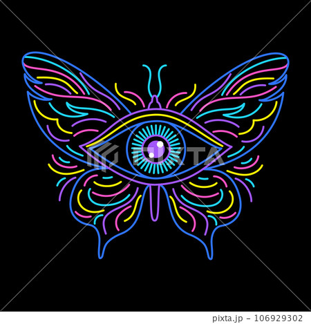 All seeing eye and butterfly. 106929302