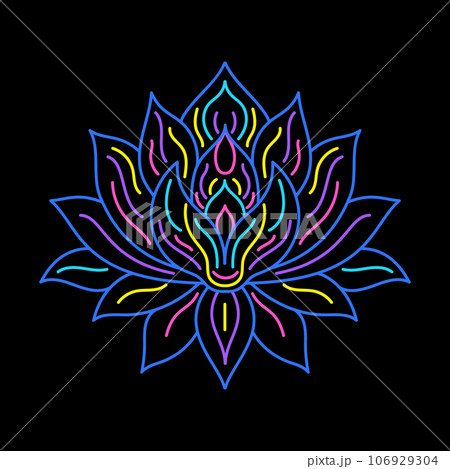 Lotus sign in line art style. 106929304