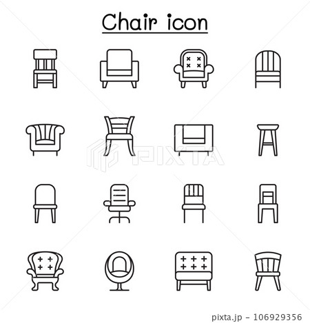 Chair icon set line style,Editable stroke Chair icon set line style,Editable stroke 106929356