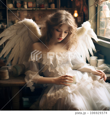 白い羽のある天使 106929374