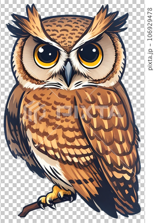 owl on the branchのイラスト素材 [106929478] - PIXTA
