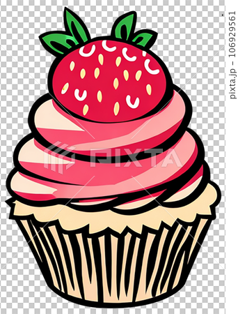 cupcake with strawberry cupcake with strawberry 106929561