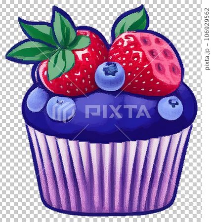 cupcake with strawberry cupcake with strawberry 106929562