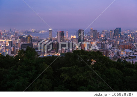 兵庫県神戸市 ビーナステラスから見る夕暮れの神戸市 106929887