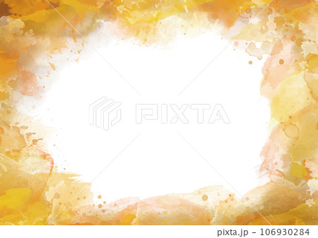 水彩絵の具系の秋っぽい色のフレーム 106930284