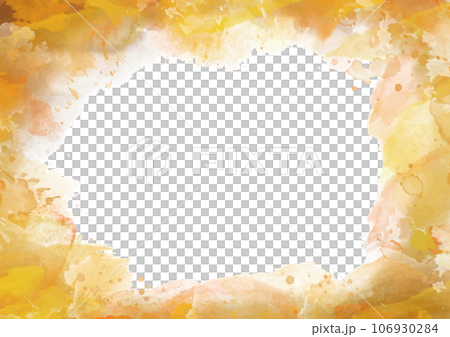 水彩絵の具系の秋っぽい色のフレーム 106930284