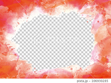 水彩絵の具系の赤系の色のフレーム 水彩絵の具系の赤系の色のフレーム 106930285