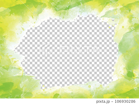 水彩絵の具系の緑系の色のフレーム 水彩絵の具系の緑系の色のフレーム 106930286
