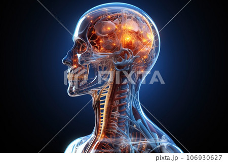 3d medical illustration of the brain 106930627